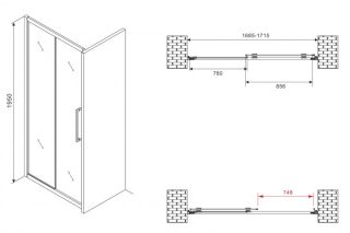 Душевая дверь ABBER Schwarzer Diamant AG30170BMH 170см чёрный